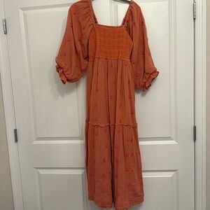 Free people Dahlia Embroidered Maxi Dress